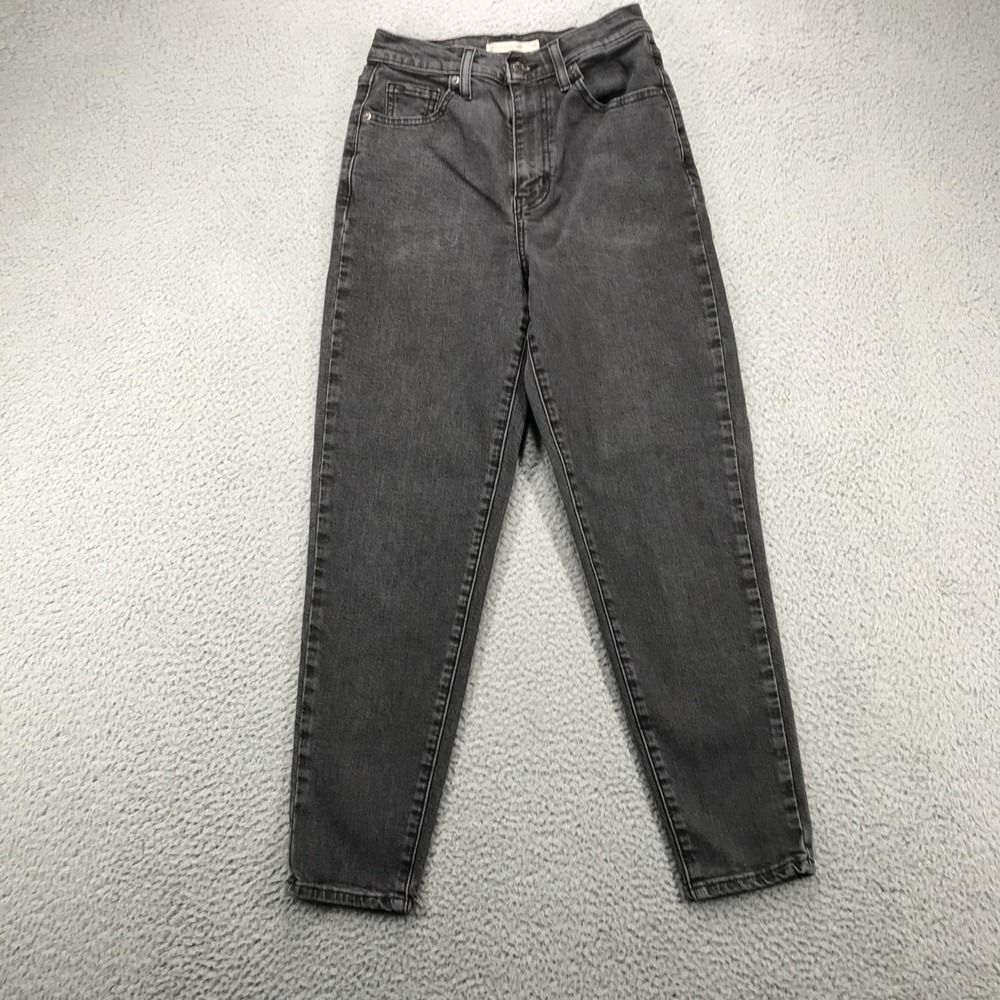 LEVIS Jeans Size 26 High Waisted Taper Leg Faded Black/Gray Denim 25x26